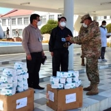 FF.AA. y Policía Boliviana reciben más de 60 mil barbijos de parte de la CBN