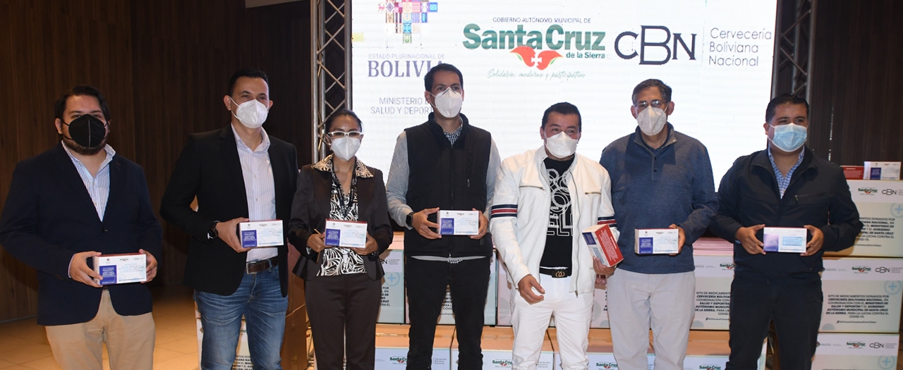CBN dona 10.000 kits de medicamentos contra el COVID-19 a la Alcaldía de Santa Cruz a través del Ministerio de Salud