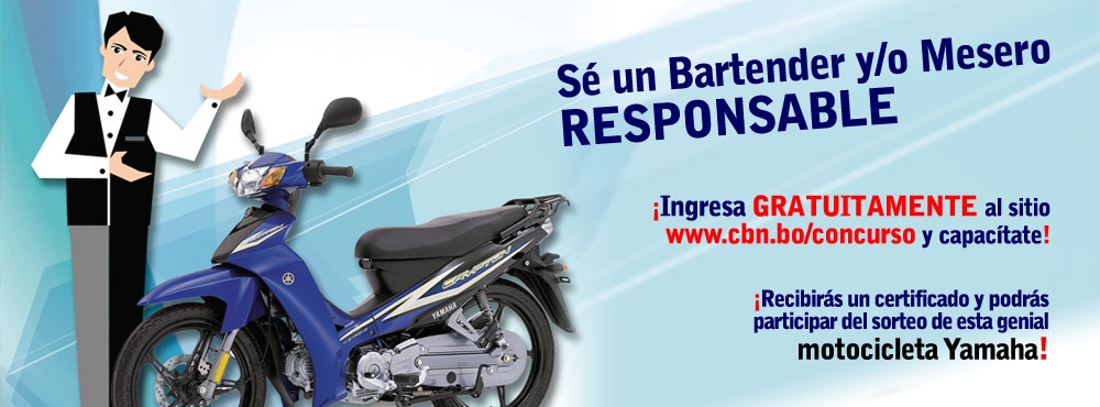 CBN premiará con una motocicleta a los bartenders  y/o meseros/as responsables